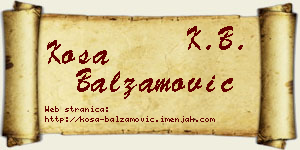 Kosa Balzamović vizit kartica